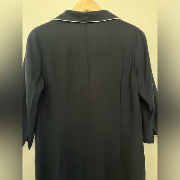 NWT Trixi Schober 100% wool black minimalist office shirt dress 3/4 sleeve sz 10 - Picture 11 of 15